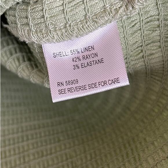 Gianni Bini Women’s XL Green Boho Long Sleeve Linen Blend Crop Top NWT - Picture 7 of 7